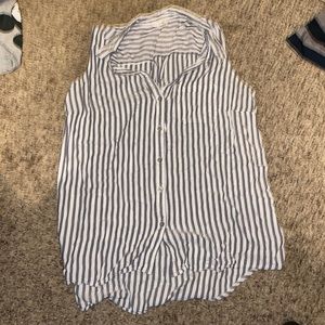 Blue and white tank top long shirt/dress